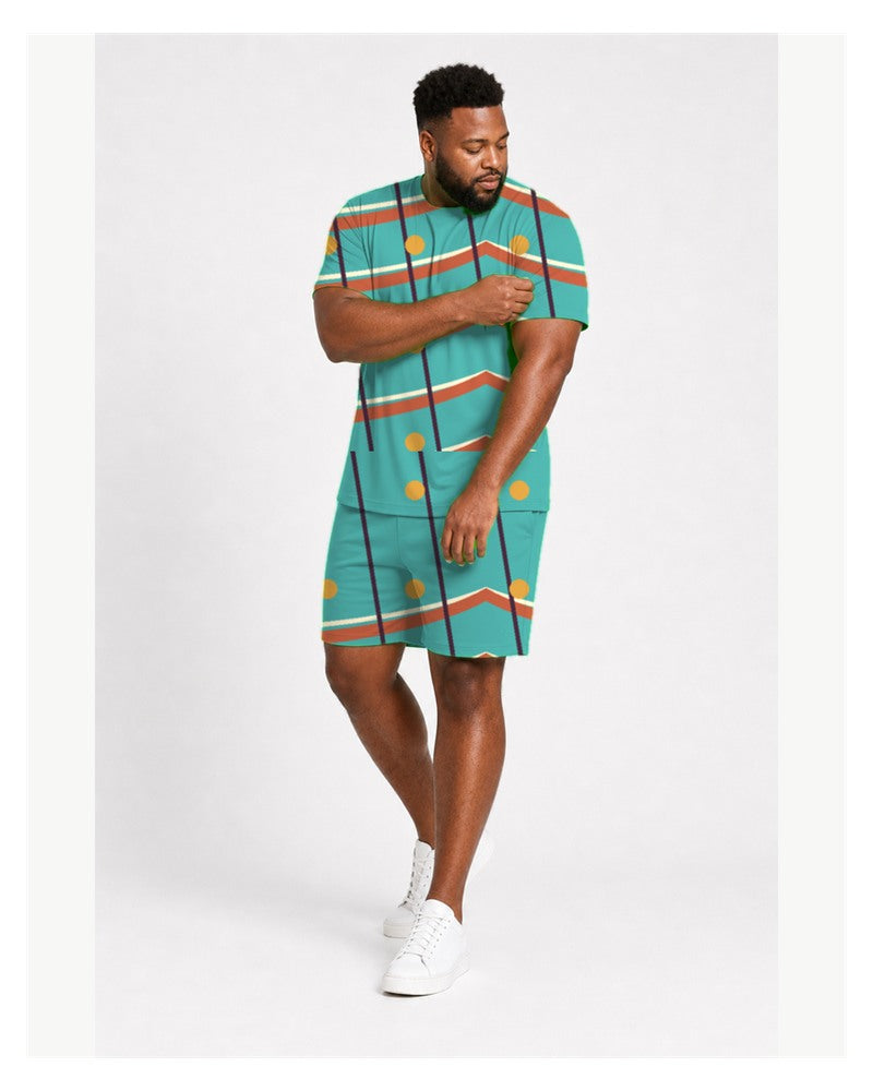Big & Tall Canyon Drift Digital Print T-Shirt and Shorts Set Set