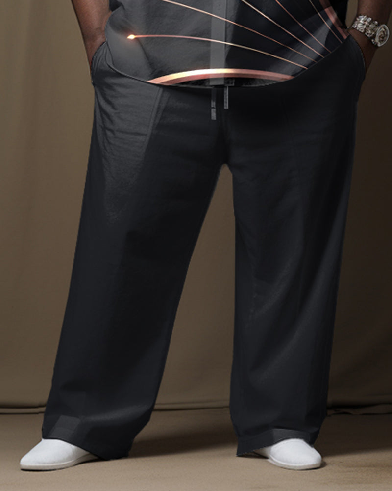 Big & Tall Gradient Geometric T-Shirt Pants Set for big men view 3