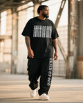 Big & Tall Graphic Graffiti T-Shirt Pants Set for big men view 1