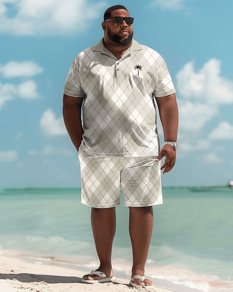 Big & Tall Graphic T-Shirt Shorts Set for big men view 1