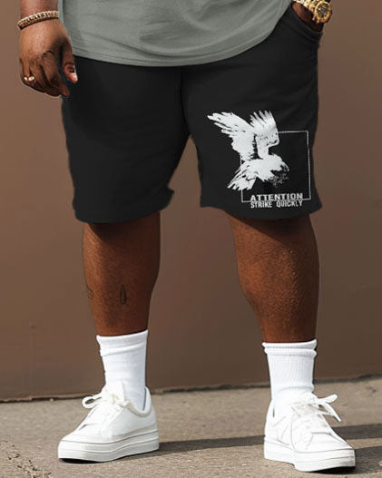 Big & Tall Graphic Streetwear Two-piece Set for big men view 4