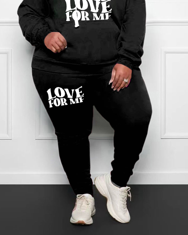 Big & Tall Graphic Hoodie Sweatpants Set for big men view 3