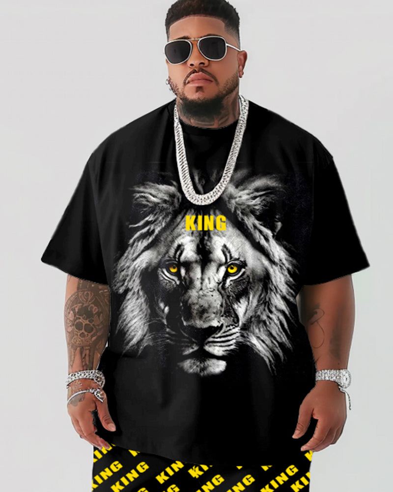 Big & Tall Graphic T-Shirt Shorts Set for big men view 2