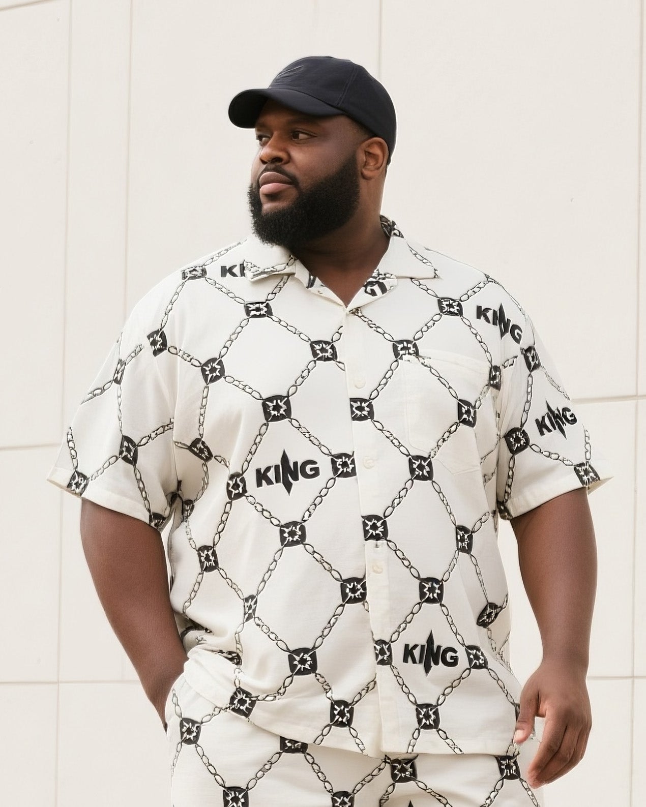 Big & Tall Graphic T-Shirt Shorts Set for big men view 2
