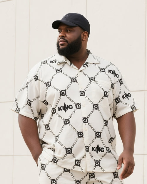 Big & Tall Graphic T-Shirt Shorts Set for big men view 2