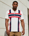 Big & Tall Blue Red Colorblock Polo Shirt for big men