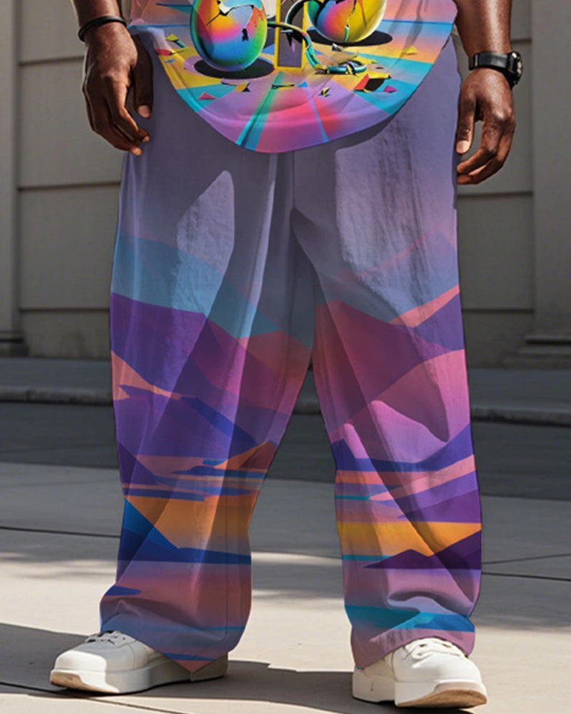 Big & Tall Graphic Vest Pants Set for big men view 3