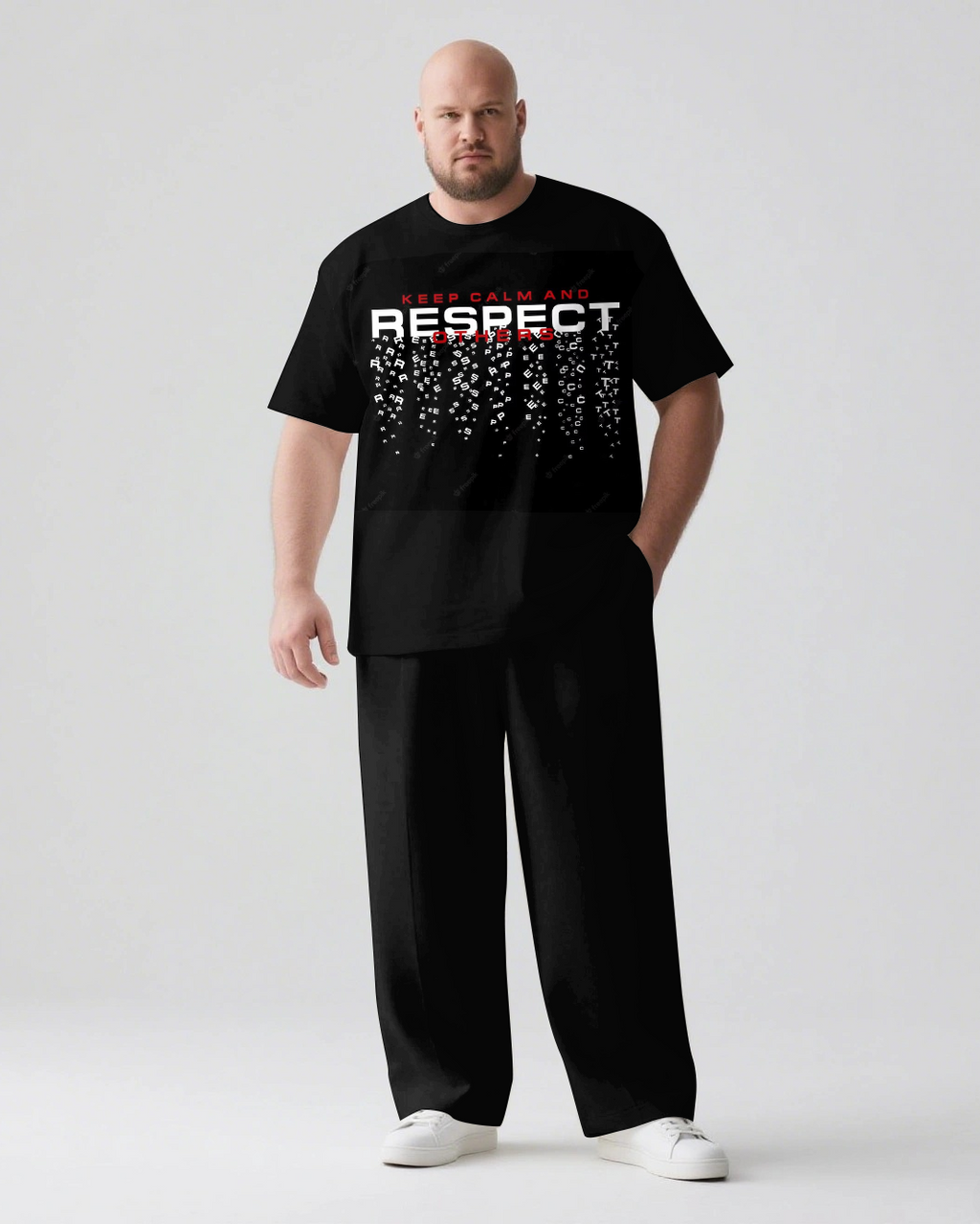 Big & Tall Streetwear T-Shirt Pants Set for big men view 1