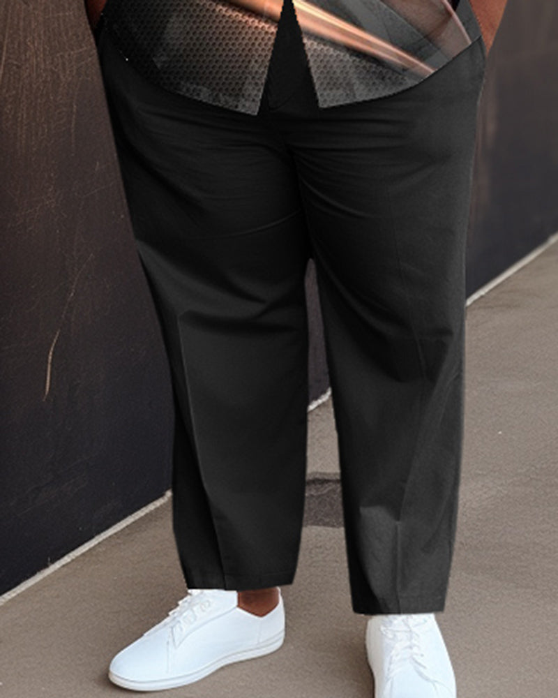 Big & Tall Black Gradient Graphic Shirt Pants Set for big men view 3