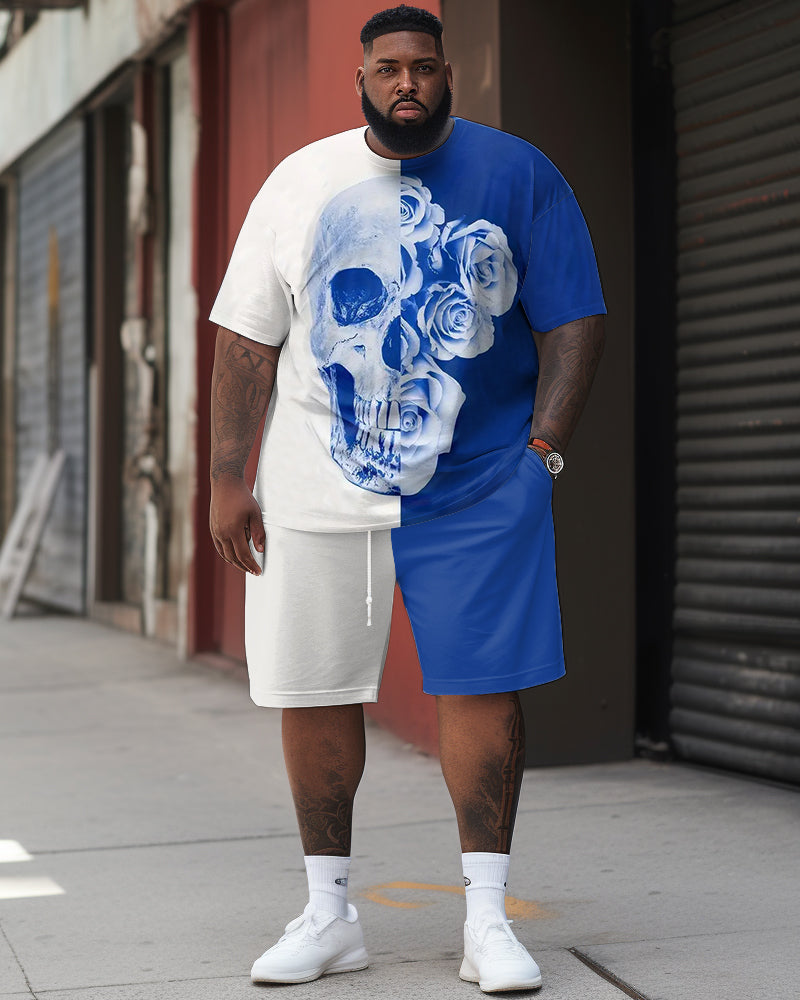 Big & Tall Graphic Streetwear T-Shirt Shorts Set for big men view 1