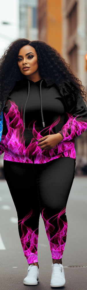 Big & Tall Graffiti Hoodie Sweatpants Set for big men view 3