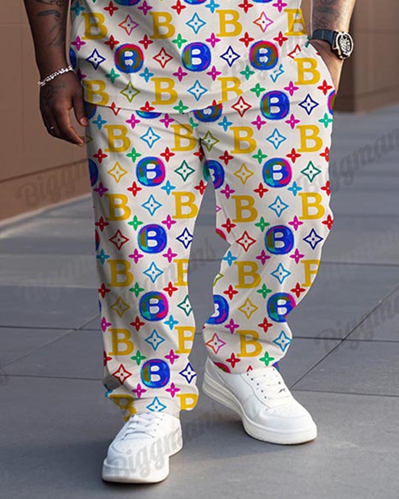 Big & Tall Graphic T-Shirt Pants Set for big men view 6