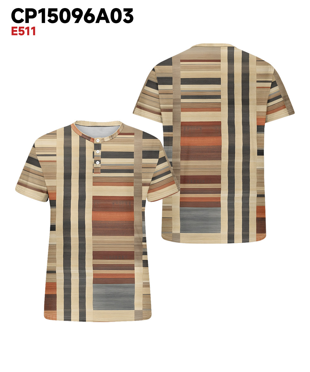 Big & Tall Geometric Graphic Patchwork T-Shirt for big men view 3