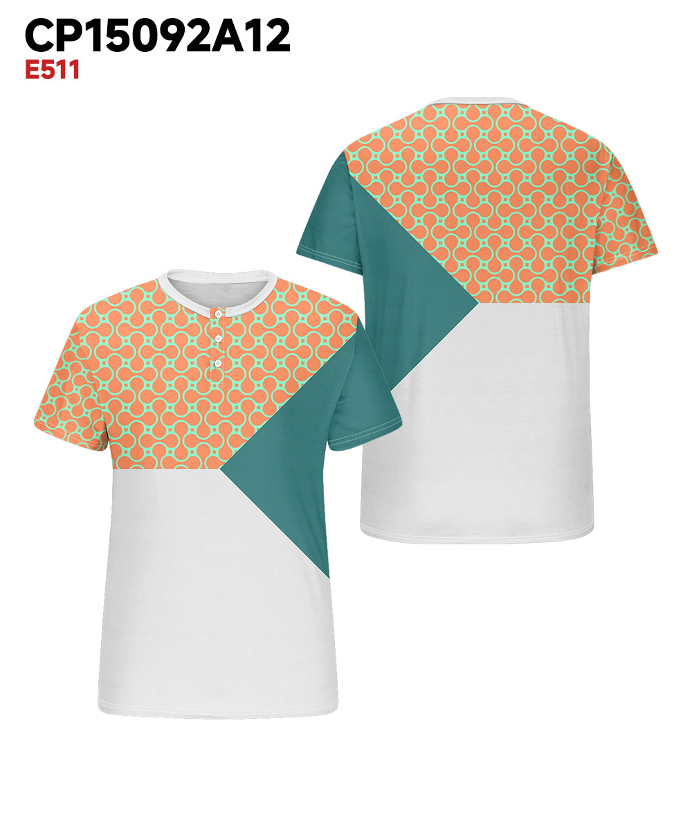 Big & Tall Orange Geometric Graphic T-Shirt for big men view 3