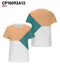 Big & Tall Orange Geometric Graphic T-Shirt for big men view 3