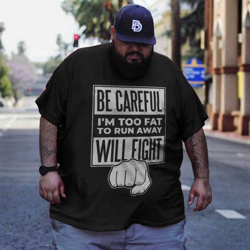 Big & Tall Black Graphic Streetwear T-Shirt for big men view 3