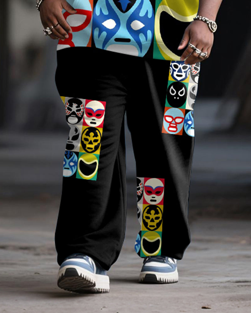 Big & Tall Graphic Streetwear Hoodie Sweatpants Set for big men view 3