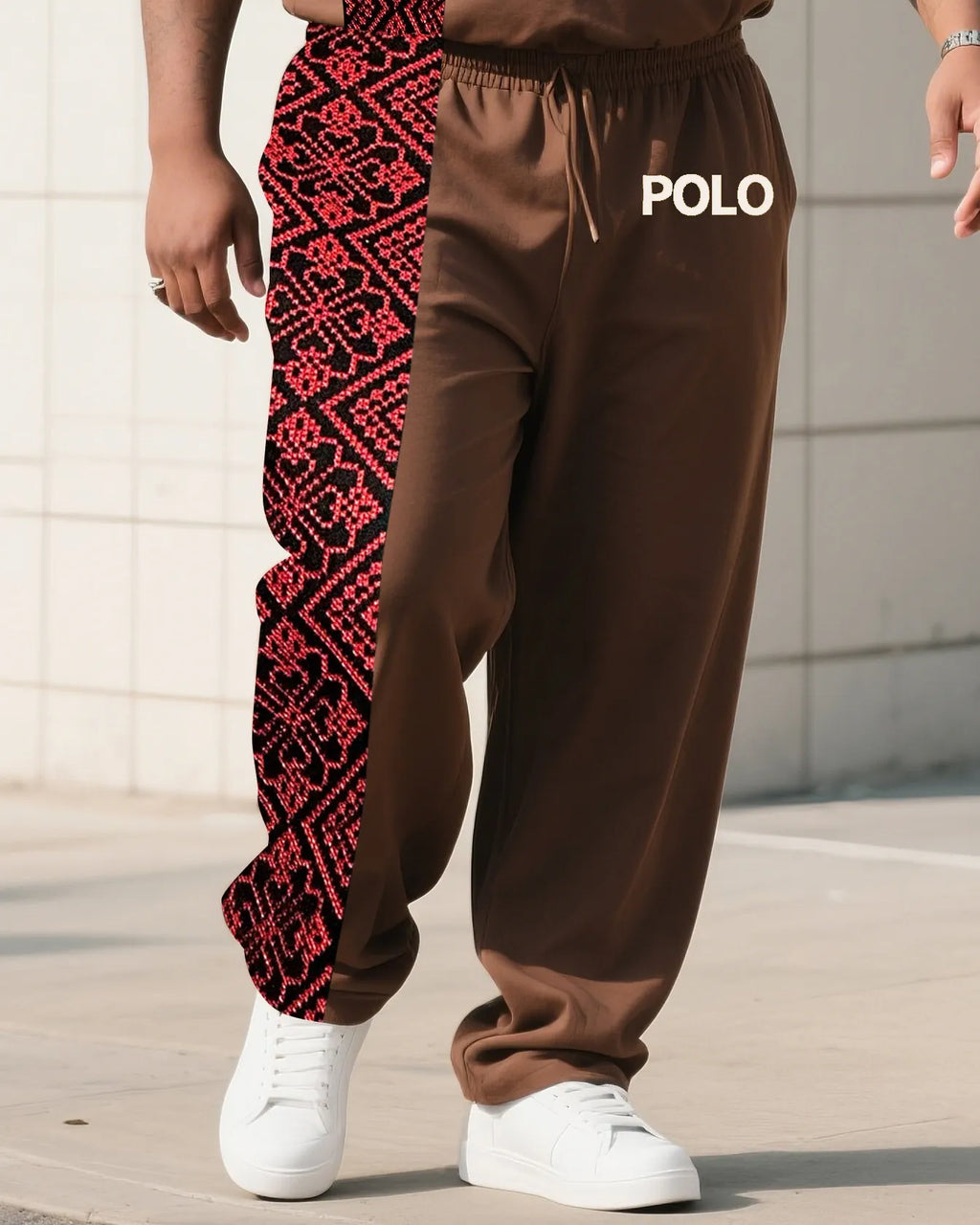 Big & Tall Patchwork Two-piece Set for big men view 3