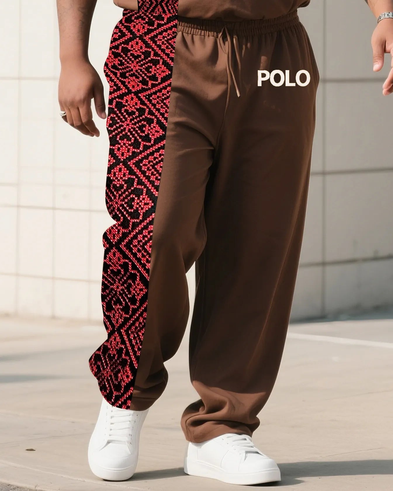 Big & Tall Patchwork Two-piece Set for big men view 3