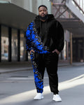 Big & Tall Colorblock Geometric Hoodie Sweatpants Set for big men view 1