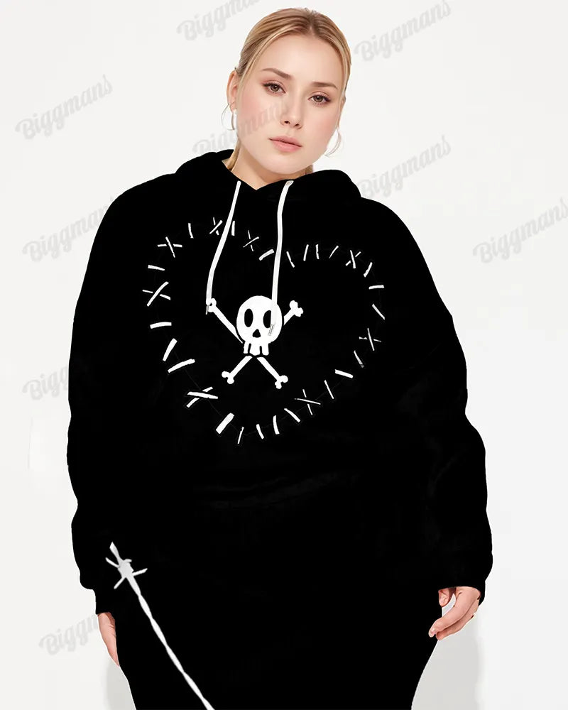 Big & Tall Graphic Streetwear Skull Hoodie for big men view 3