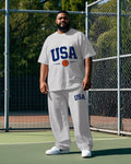 Big & Tall Graphic T-Shirt Pants Set for big men view 1