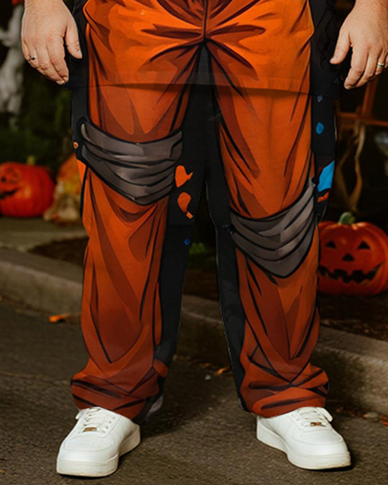 Big & Tall Graffiti Streetwear T-Shirt Pants Set for big men view 3