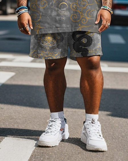 Big & Tall Graphic T-Shirt Shorts Set for big men view 3