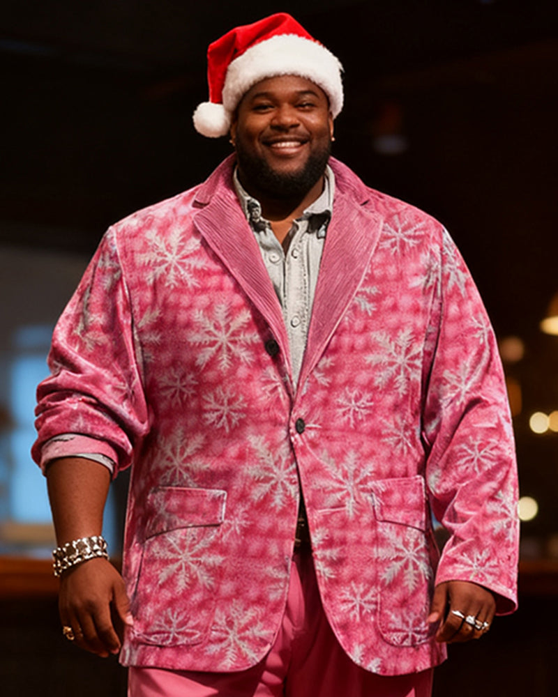 Big & Tall Pink Graphic Two-piece Set for big men view 2