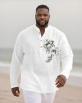 Big & Tall Patchwork Long Sleeve Shirt for big men view 2