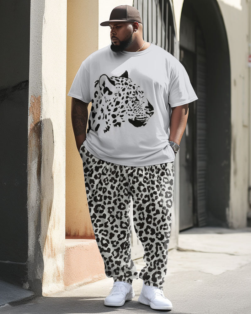 Big & Tall Graphic Streetwear Two-piece Set for big men view 1