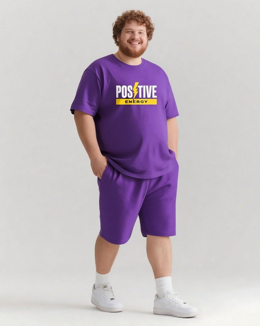 Big & Tall Graphic Streetwear T-Shirt Shorts Set for big men view 6