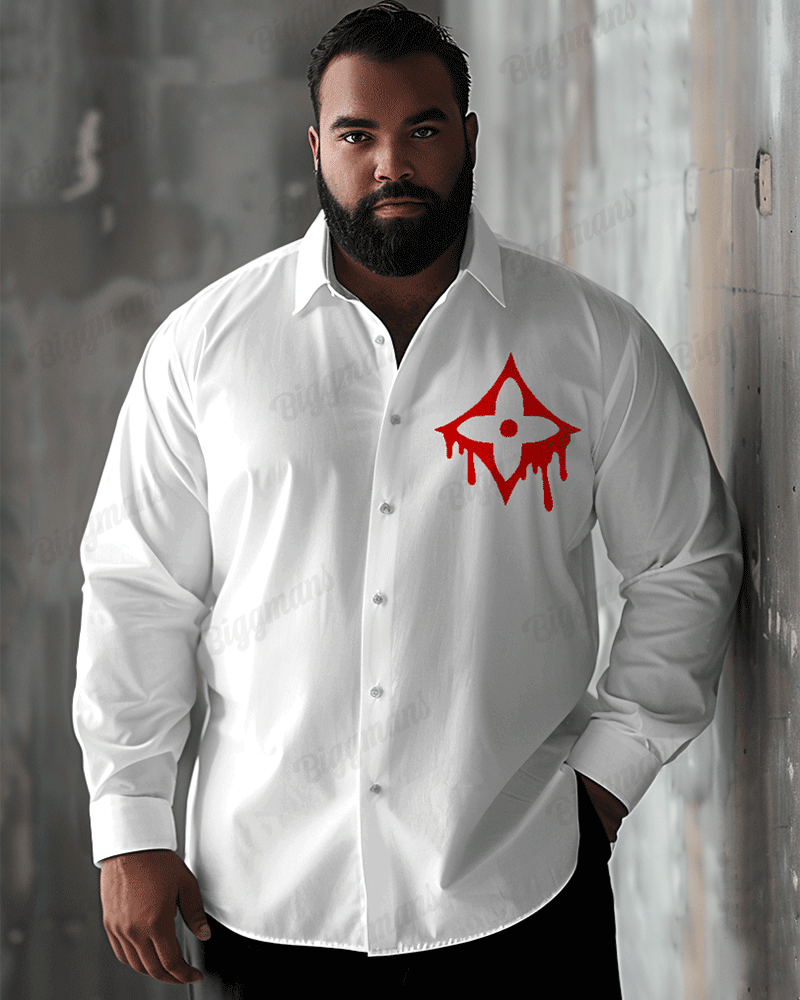 Big & Tall Geometric Graphic Shirt Pants Set for big men