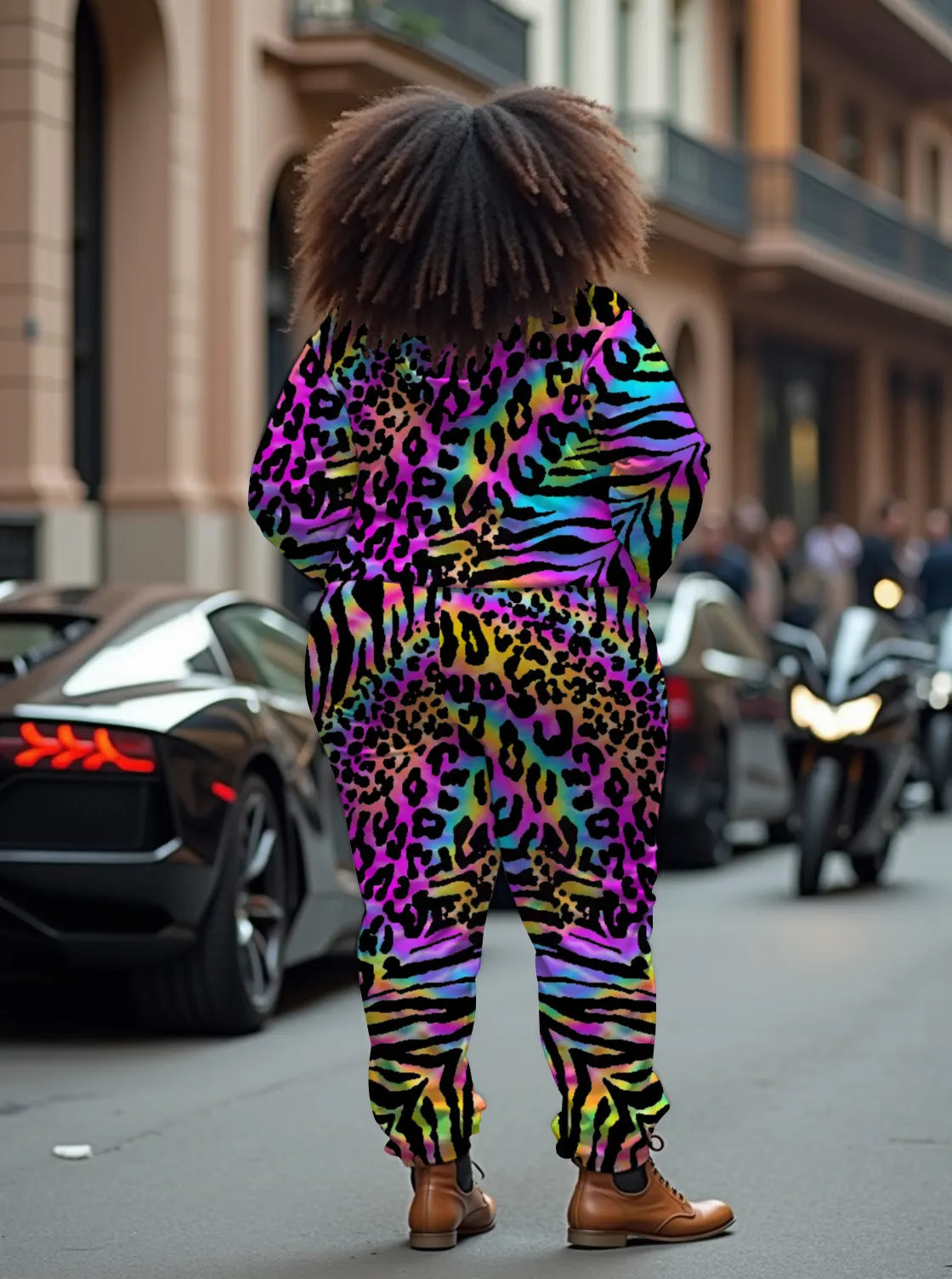 Big & Tall Graphic Graffiti Hoodie Sweatpants Set for big men view 3