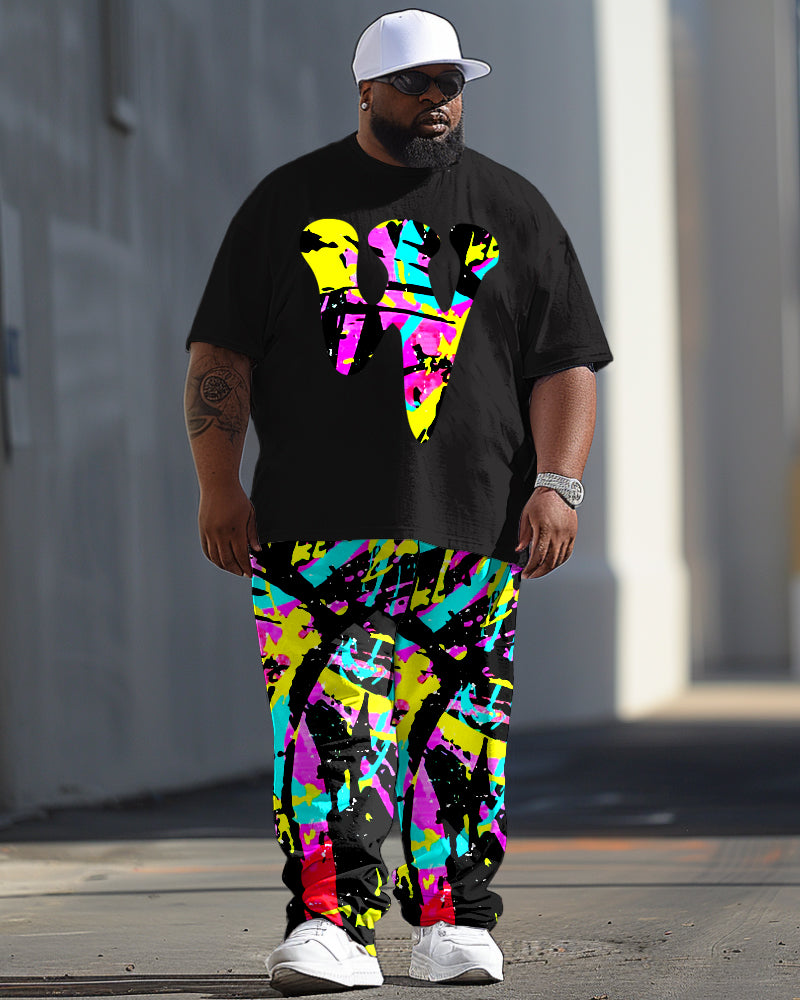 Big & Tall Graphic T-Shirt Pants Set for big men view 1