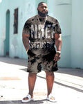 Big & Tall Graphic Splash Ink Two-piece Set for big men view 1