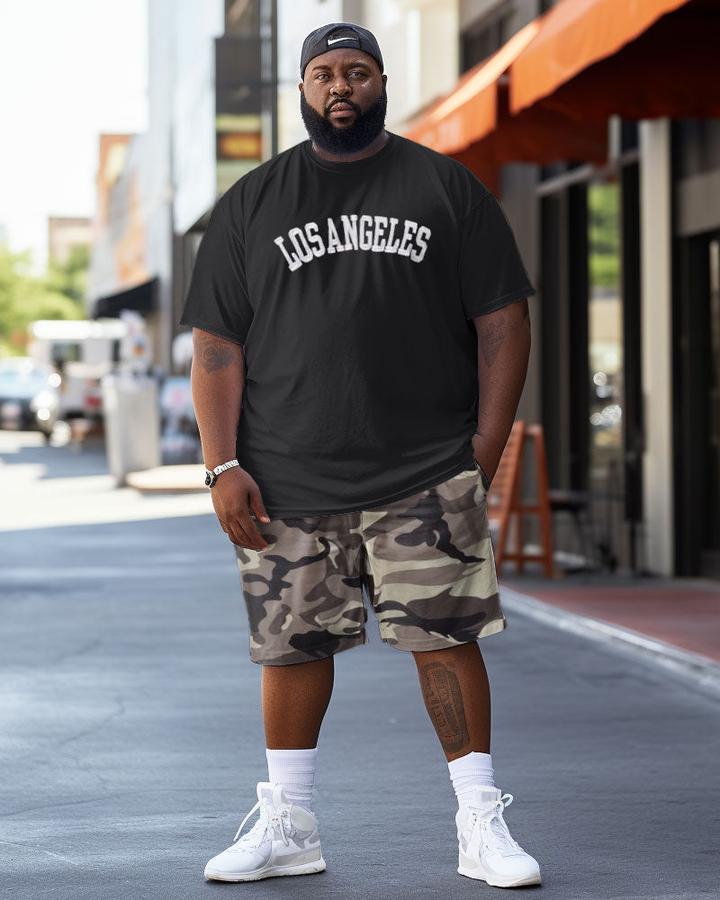 Big & Tall Graffiti Camouflage Two-piece Set for big men view 1