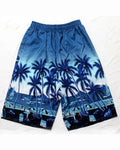 Big & Tall Blue Green Hawaiian Shorts for big men view 1