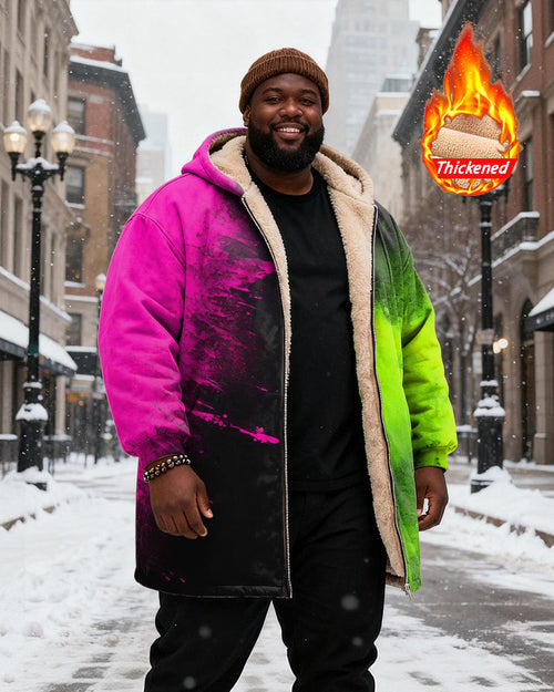 Big & Tall Green Pink Gradient Hoodie for big men view 1