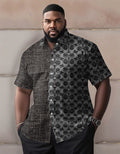 Big & Tall Graphic Patchwork Short Sleeve Shirt for big men view 1