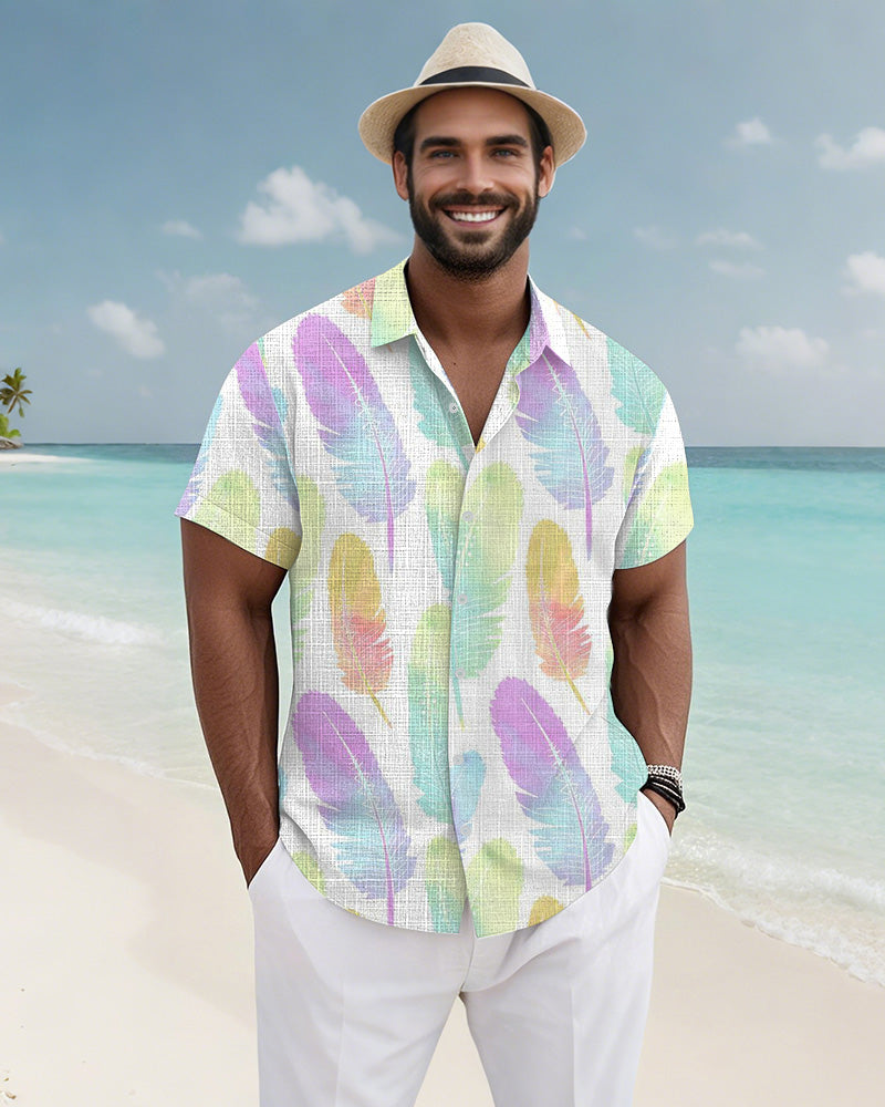 Big & Tall Hawaiian Graphic Short Sleeve Shirt for big men view 3