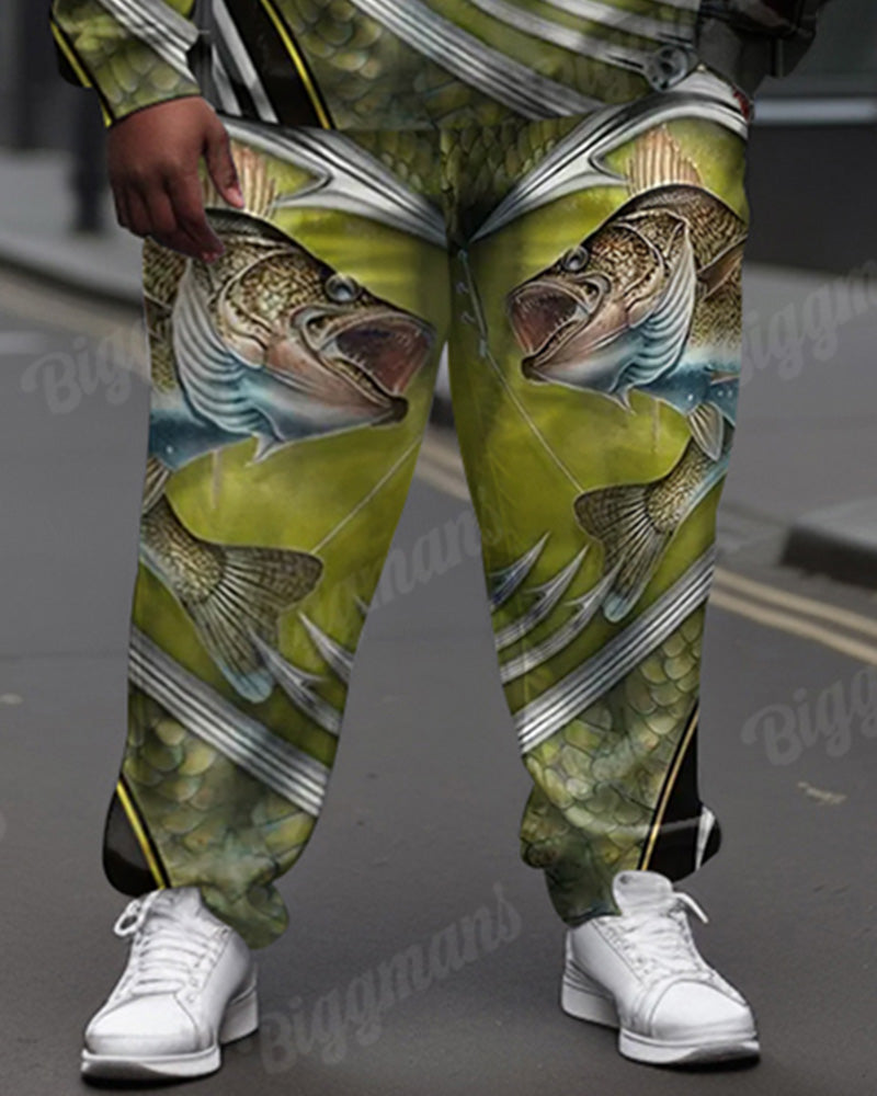 Big & Tall Graphic Streetwear Hoodie Sweatpants Set for big men view 3