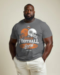 Big & Tall Gray Solid Color Streetwear T-Shirt for big men view 1