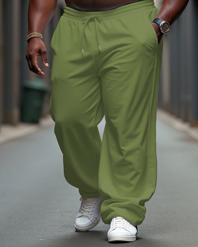 Big & Tall Cotton Solid Color Jogging Pants for men view 7