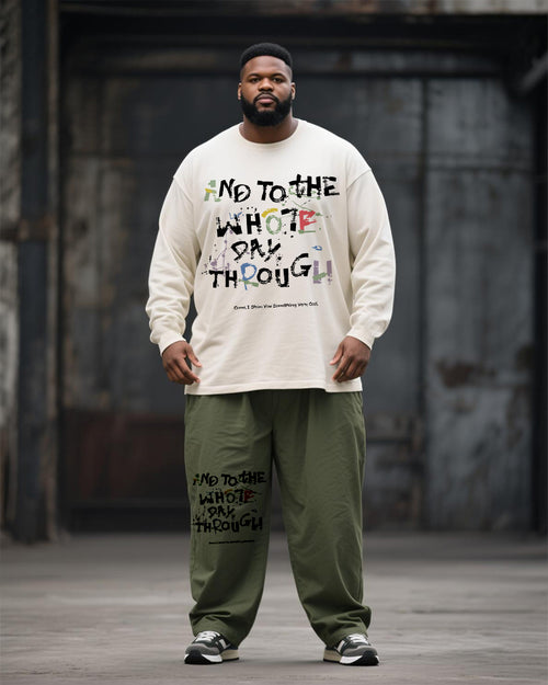 Big & Tall Graphic Graffiti T-Shirt Pants Set for big men view 1