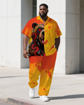 Big & Tall Colorblock T-Shirt Pants Set for big men view 1