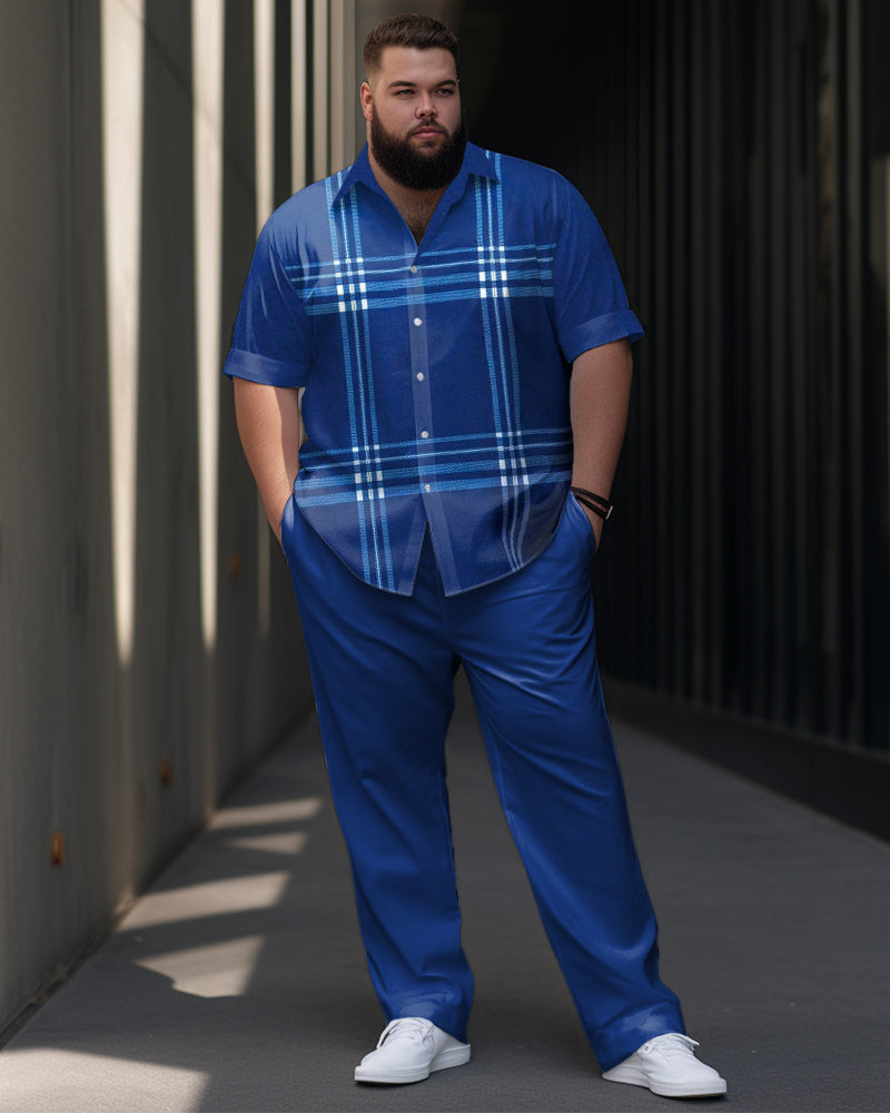 Big & Tall Business Casual T-Shirt Pants Set for big men view 1