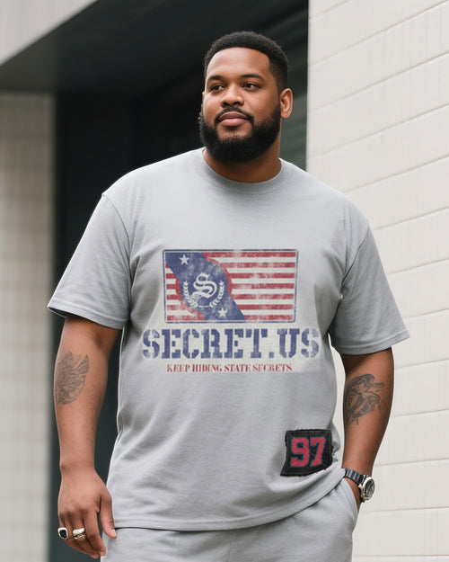Big & Tall Gradient T-Shirt Shorts Set for big men view 2