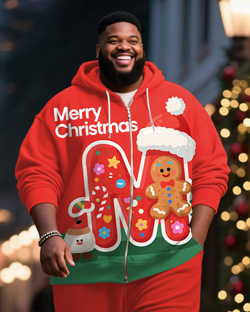 Big & Tall Graphic Hoodie Sweatpants Set for big men view 2