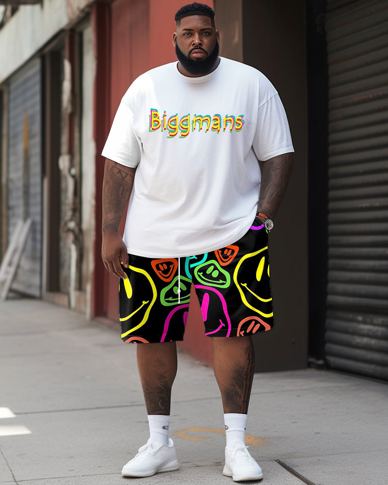 Big & Tall Graphic Smiley Two-piece Set for big men view 1